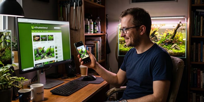 Skanowanie kodu QR w celu dodania zdjęcia z telefonu na forum akwarystycznym