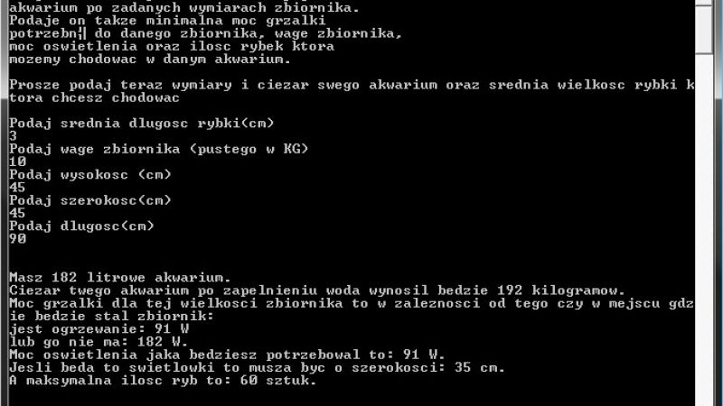 Program "Pomocnik Akwarysty"